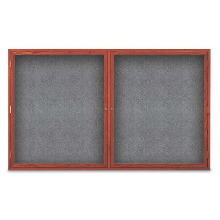 United Visual Products Sliding Door Indoor Enclosed Corkboard, 7 UV9028ACSH-BLACK-AMETHY